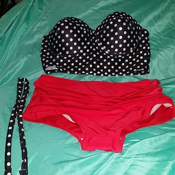 A Beautiful high waist 2 piece bathing suit