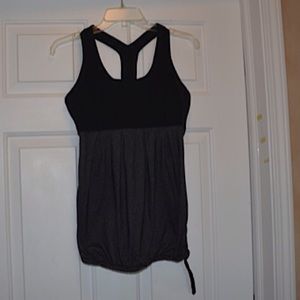 Lululemon tank in black and heather grey. Size 6