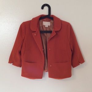 Burnt orange cropped blazer