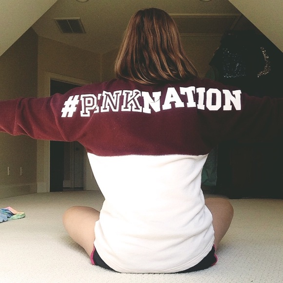 SOLD ON ♏️ [maroon and white PINK crew] - Picture 3 of 3