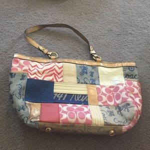 adorable patchwork coach bag