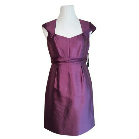 Adrianna Papell Purple silk dress 8P