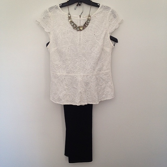 White Peplum Top