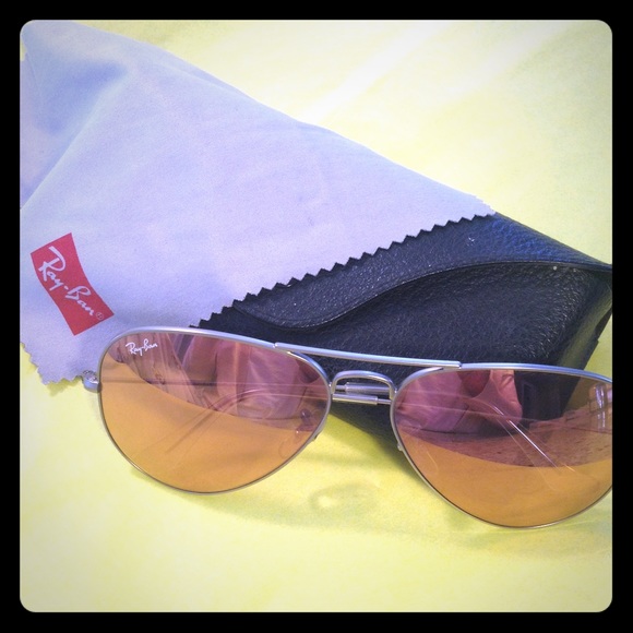 Ray-Ban Accessories - Authentic pink tinted silver frame Rayban sunnies