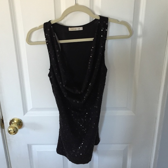 Black sequin top