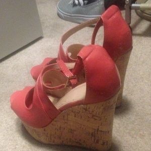 Coral Pink Wedges
