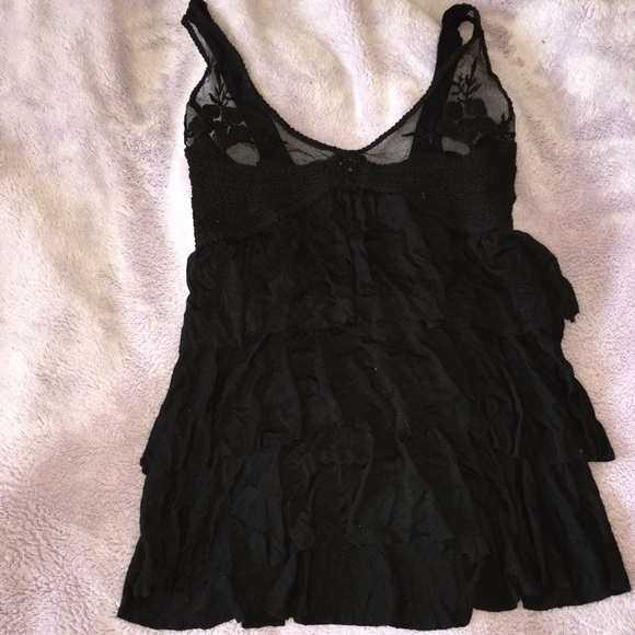 MESH RUFFLE TOP BLOUSE - Picture 2 of 2