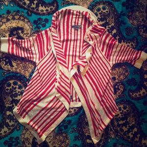 Red & creme striped Forever 21 shortsleeve sweater