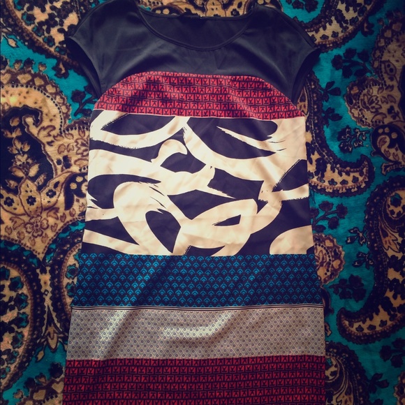 Express patterned silk dress