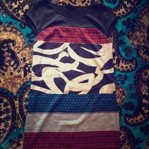 Express patterned silk dress