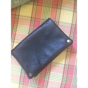 Black leather clutch