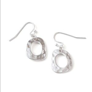Lia Sophia Matte Silver Earrings New