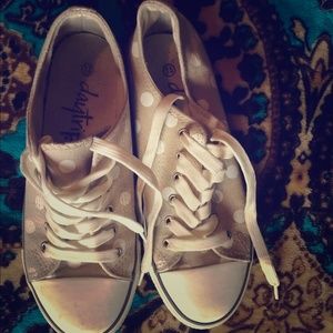 Tan and white polka dot DayTrip shoes
