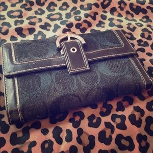Authentic black and leather Coach wallet