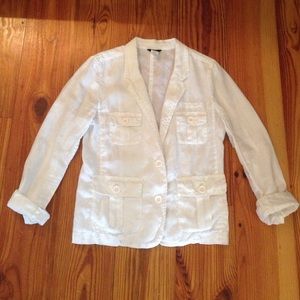J Crew white linen jacket never worn!