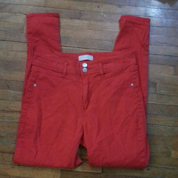 High waisted red skinny jeans!
