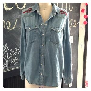 BDG western shirt with shoulder details