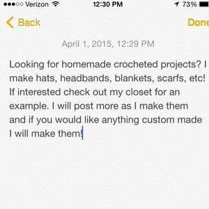 Homemade crocheted projects