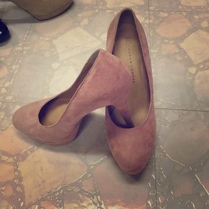 Never worn pink suede Lauren Conrad pumps