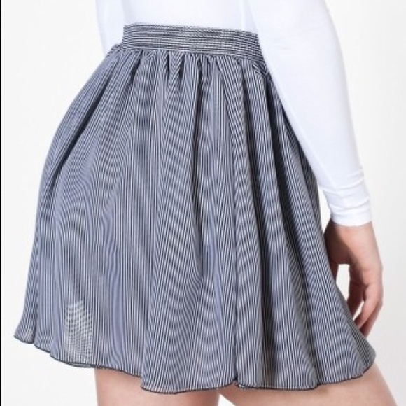 American apparel b&w striped chiffon skirt