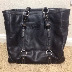 COACH large LEATHER carryall tote