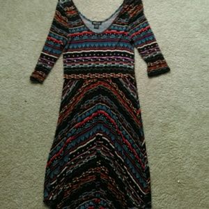 Tribal print mid arm length dress