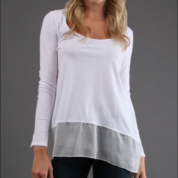 Free people long sleeve with sheer trim