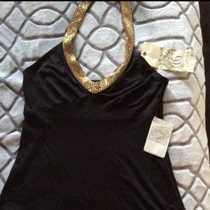 ⛔️SOLD⛔️Guess black hand beaded halter top