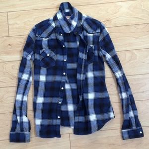 SOLD. Blue and white flannel