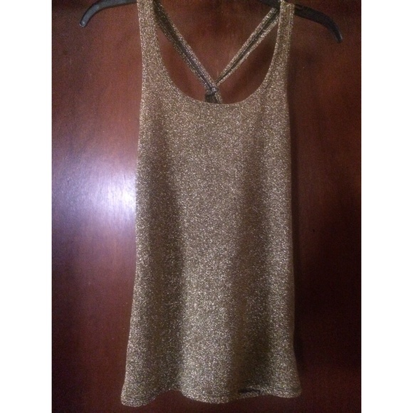 Express gold glitter tank💖✨🌟