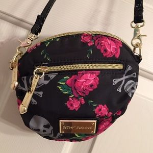 Punky Skull & Rose Crossbody Purse