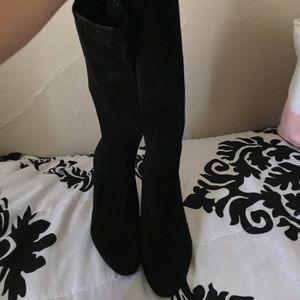 Black genuine leather boots