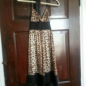 Animal print halter dress