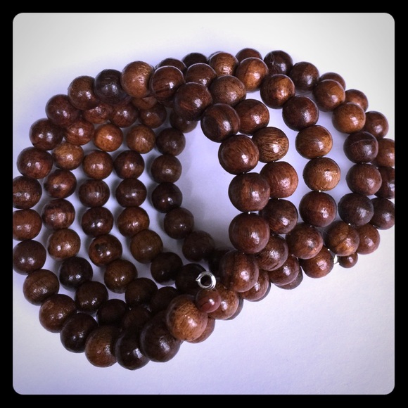 Wood beaded bangle or choker. Yoga