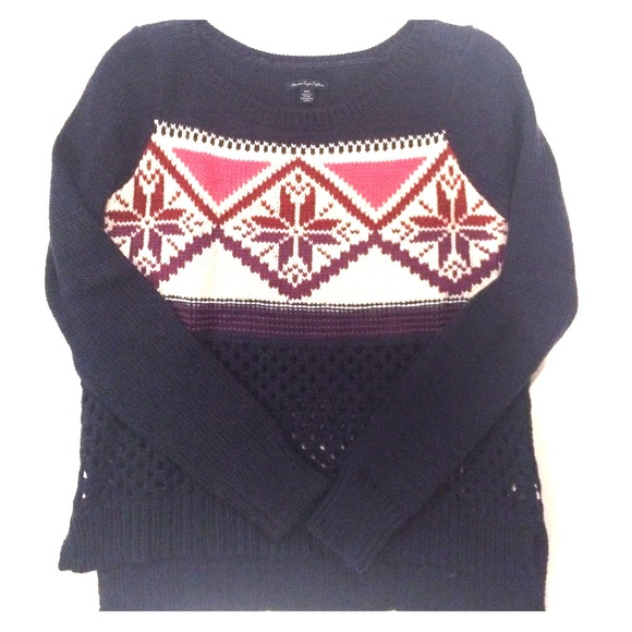 American Eagle Knitted Snowflake Sweater