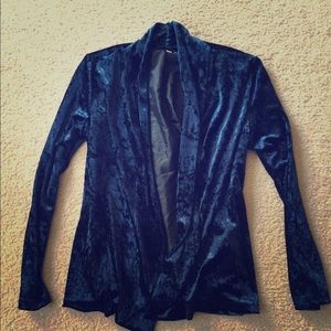 Navy blue unisex velvet cardigan