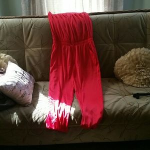 Arden B coral jumpsuit