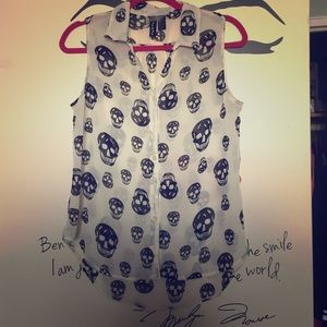 Sheer Skull Tank Top