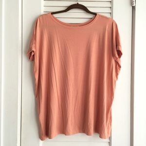 Muted Peach Piko 1988 Short Sleeve Boxy Tunic Top