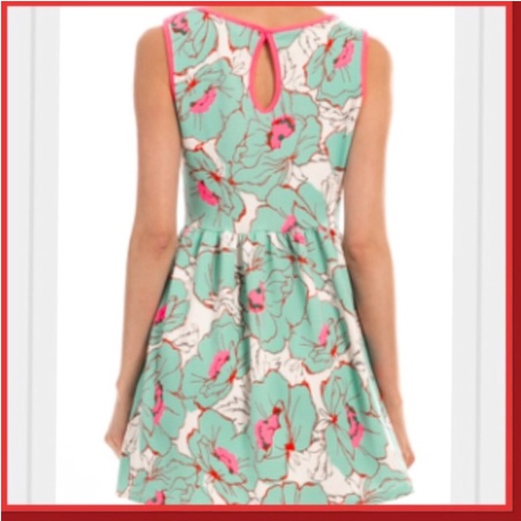 SOLD !! RED POPPIES KEYHOLE BACK DRESS SIZE SMALL - Picture 2 of 4