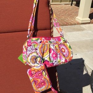 Vera Bradley BUNDLE! Frannie style purse & ID case