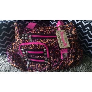 Betsey johnson cheetah overnight bag