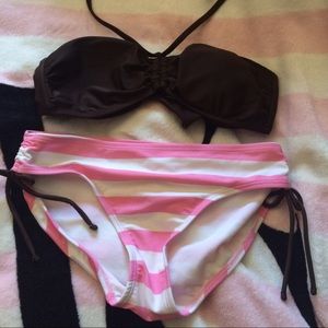 Brown and pink swimsuit