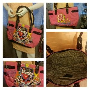 Ed Hardy pink purse