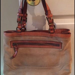Authentic Suede Coach Handbag