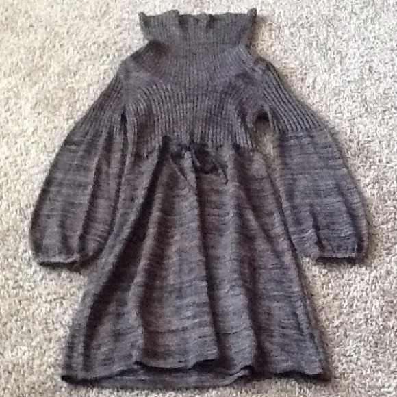 Brown Turtleneck Sweater Dress