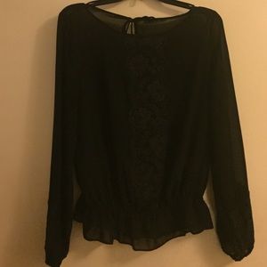 Sheer Black Lace Top