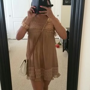 F21 Taupe You Like Me Dress S