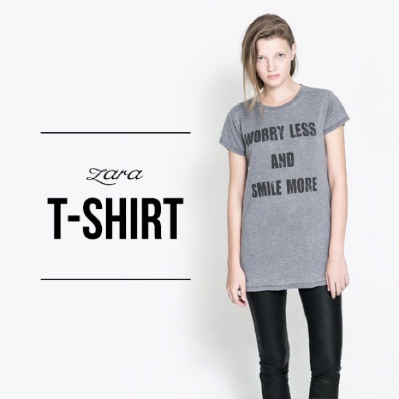 Zara Tops - Worry less Zara tshirt