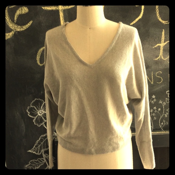 Classy silver vneck sweater BCBG Maxazria